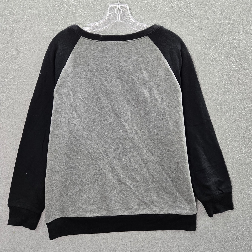Batman Boys Sweatshirt XL Gray Logo Raglan Long Sleeve Fleece Pullover NWT - Picture 6 of 8